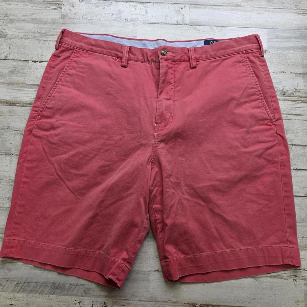 POLO RALPH LAUREN Stretch Classic Fit Pink Cotton Chino Preppy Golf Shorts Sz 36